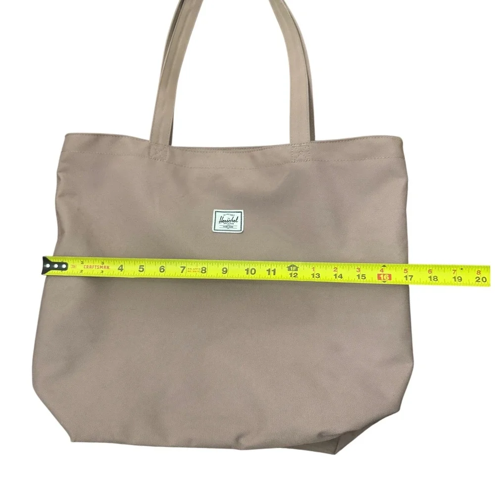 Herschel Supply Co Mica Tote Bag Ash Rose‎ Mauve Tan Canvas Zip Top Large